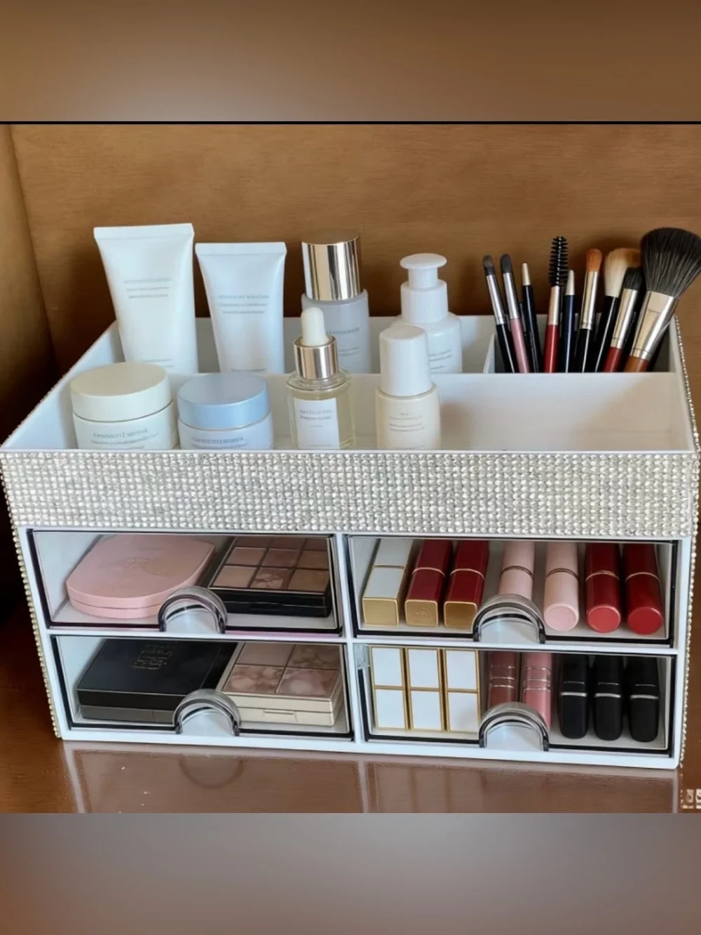 Glam Crystal Cosmetic Organizer - NEW